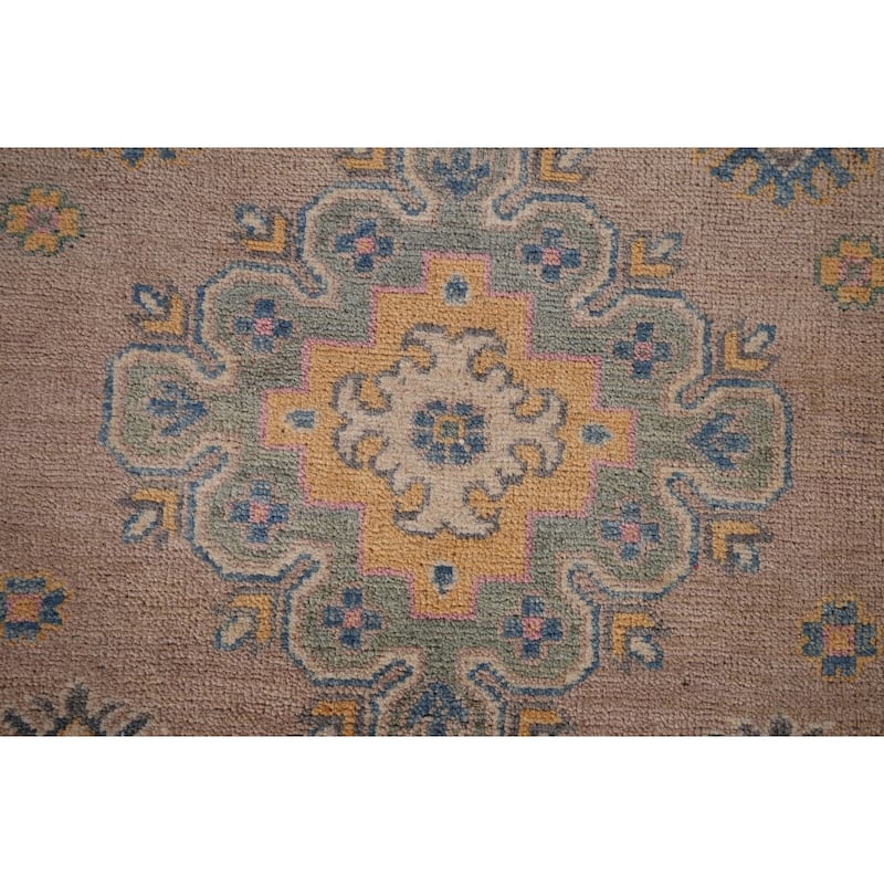 Traditional Brown Kazak Runner Rug Hand-Knotted Wool Carpet - 2'10" x 9'5"