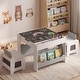 preview thumbnail 14 of 31, Costway Wooden Kids Table and Chairs Set with Double-sided Tabletop,
