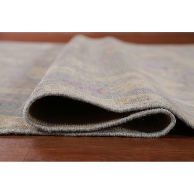 Hand Knotted Oriental 100% Wool Carpet Transitional All-Over Greys & Charcoal Oushak Area Rug - 10' 3'' X 8' 0''