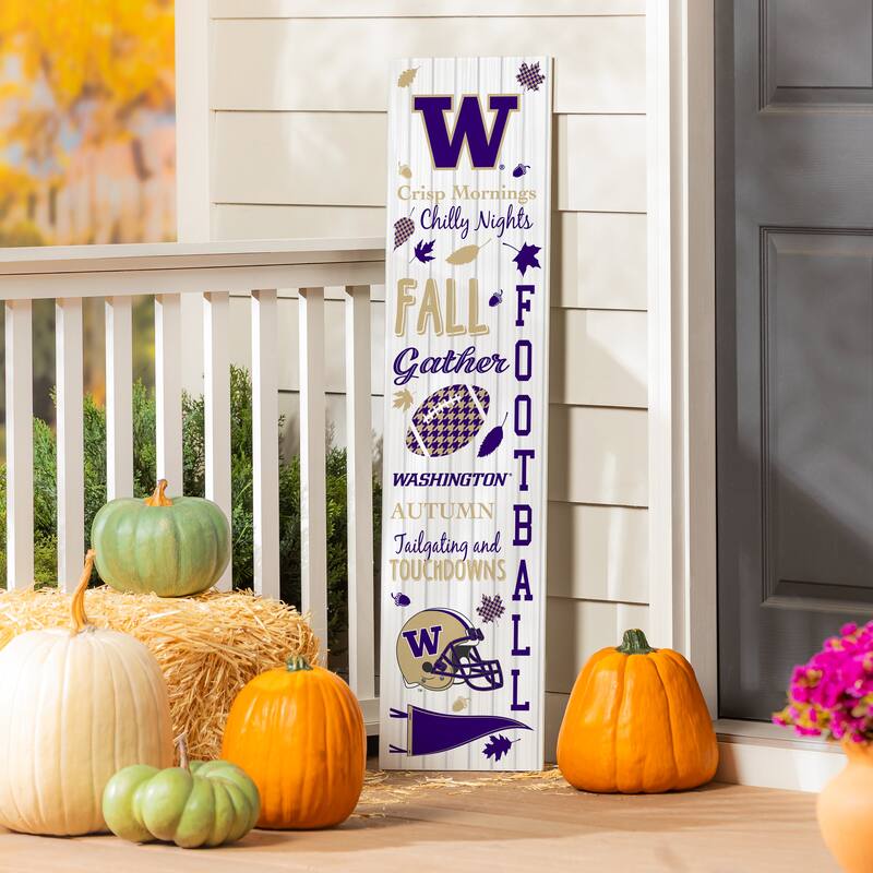 47" Double Sided Seasonal Porch Leaner, University of Washington - 47" x 11.25" - Fall