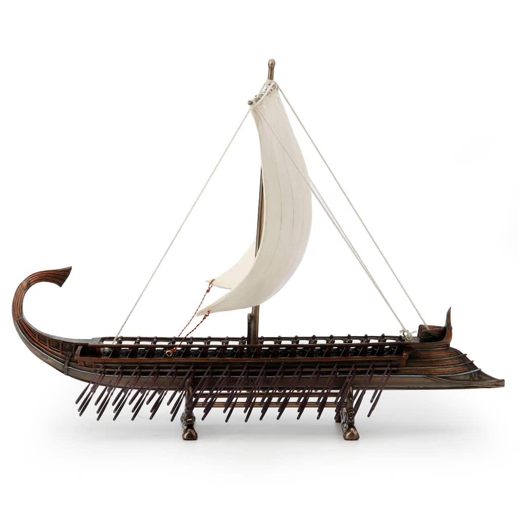 Veronese Design 13.78" L TRIREMES GREEK WARSHIP Cold Cast Bronze