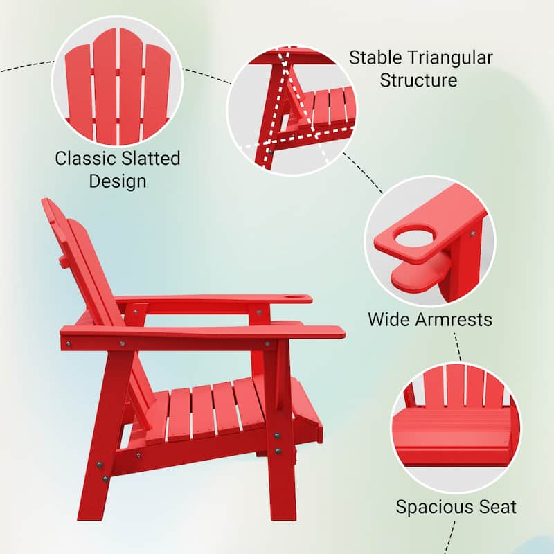 Outdoor HDPE Adirondack Chairs Outdoor Chair Plastic Lawn Chairs for Outdoor Use Set of 4