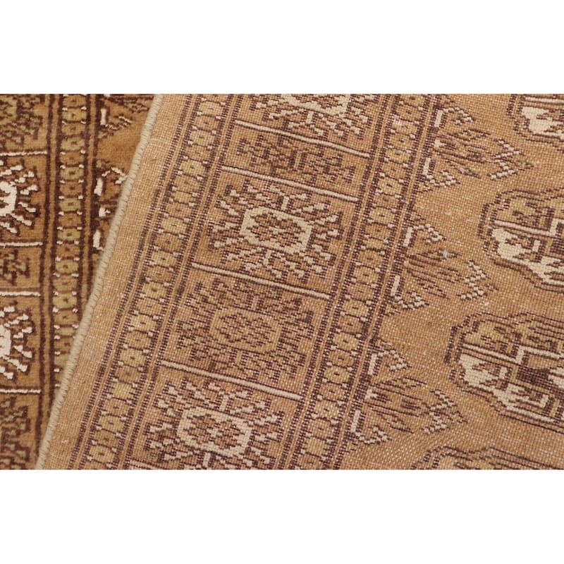Rustic Bokhara Oswaldo Brown Beige Hand Knotted Runner - 2'8'' x 9'5''