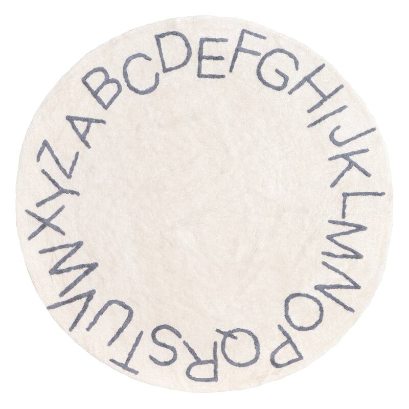 Nuloom Alphabet SpinClean Washable Round Rug