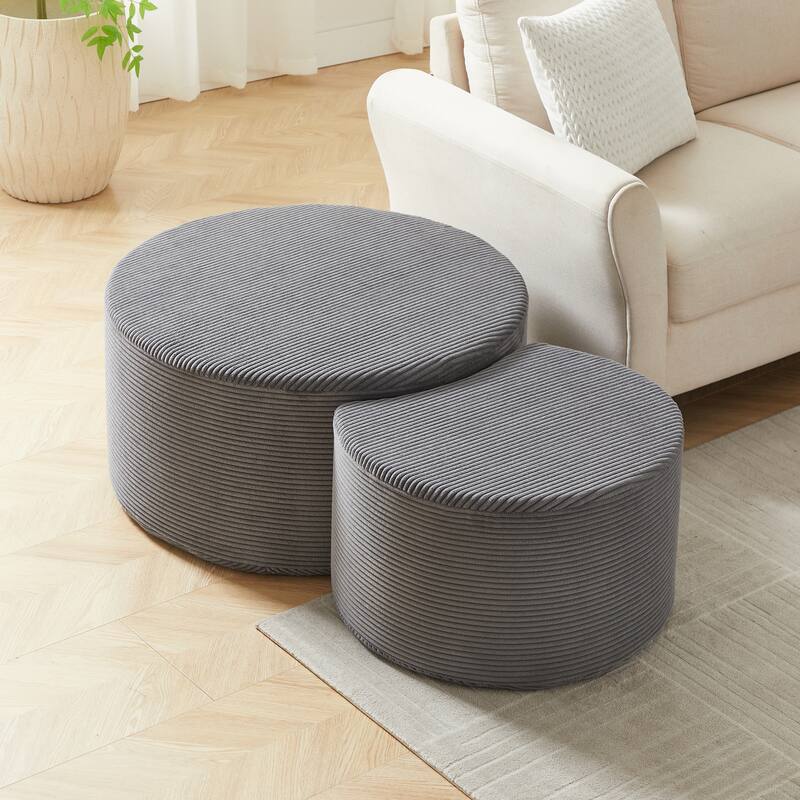 2-Piece Set, Modern Nesting Coffee Tables, Stylish Coffee Tables, Round Coffee Tables and Side Tables, for Living Rooms