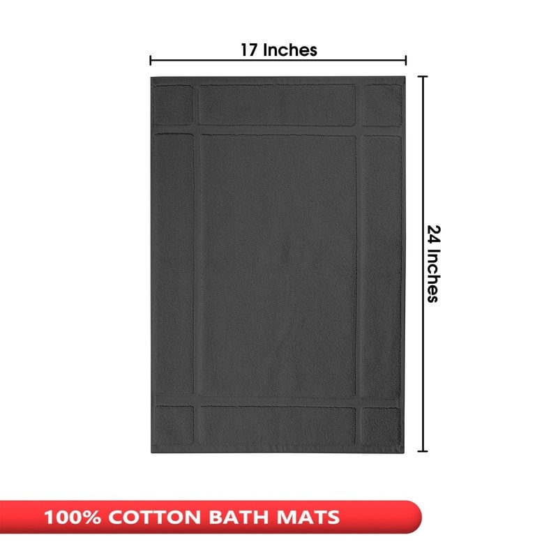 Pure Cotton 1350 GSM Bath Mats Highly Absorbent by Ample Decor- 6 Pack