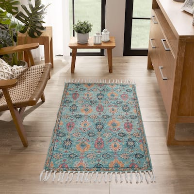 Jessica Simpson Machine Washable, Slip Resistant Accent and Runner Rugs with Fringe