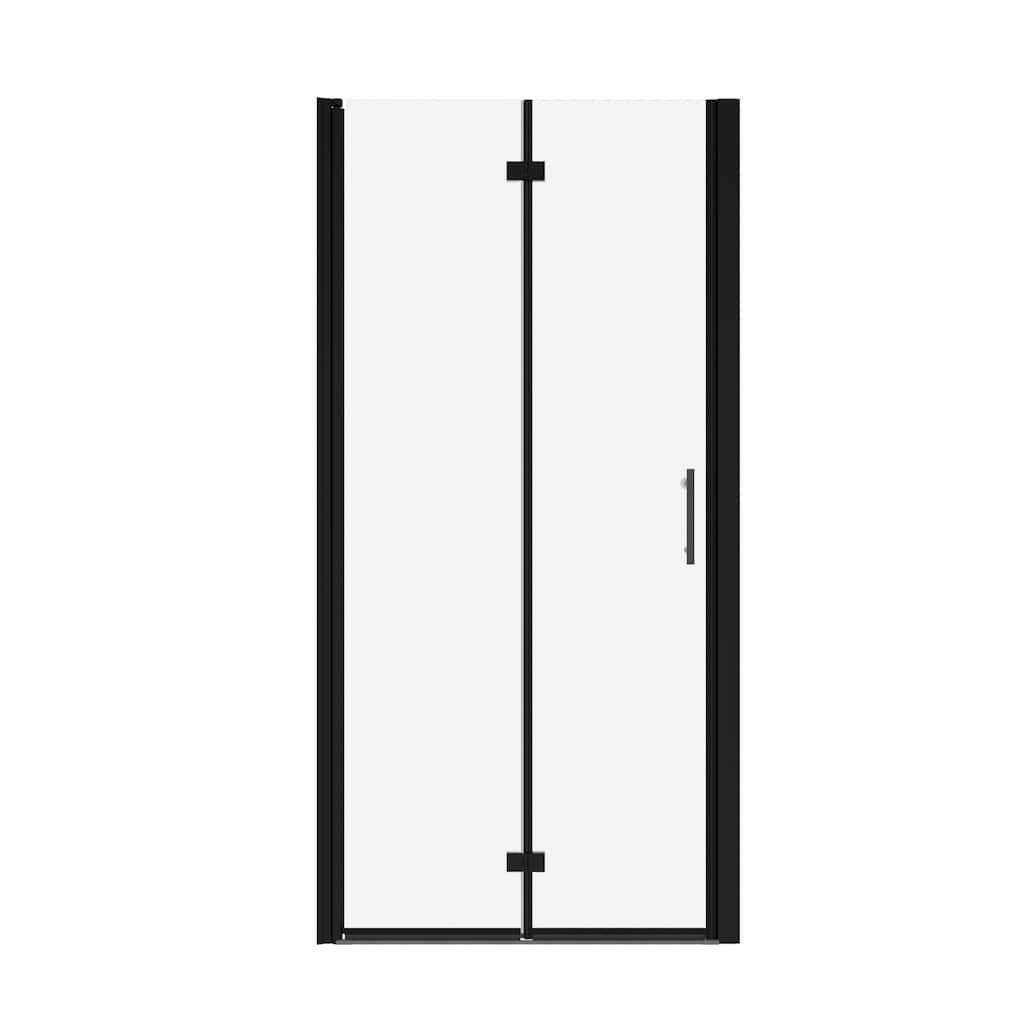 Pivot shower door, open outside, with 1/4" tempered glass finish