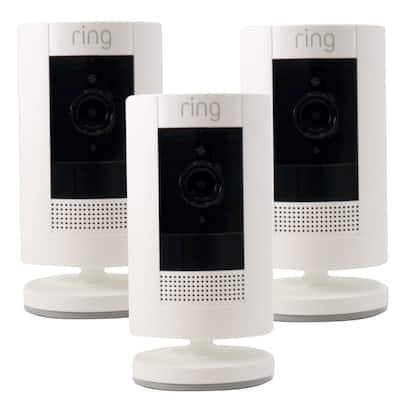 3x Ring Outdoor Cam Stick Up Indoor/Outdoor Wireless 1080p Security Camera - White