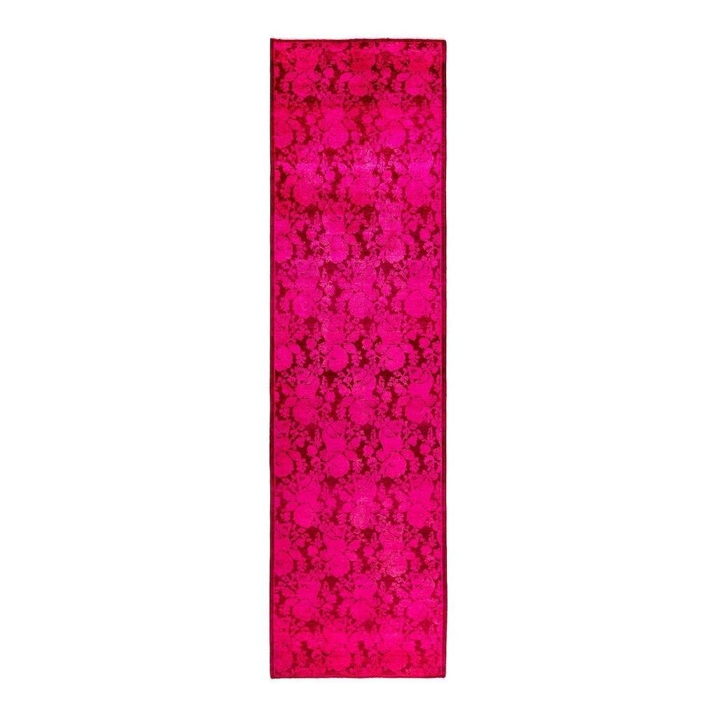 Contemporary Overdyed Wool Hand Knotted Runner - 2' 8" x 9' 9"