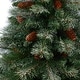 preview thumbnail 3 of 3, 55" Snowed Artificial Christmas Tree in Red Tower Planter