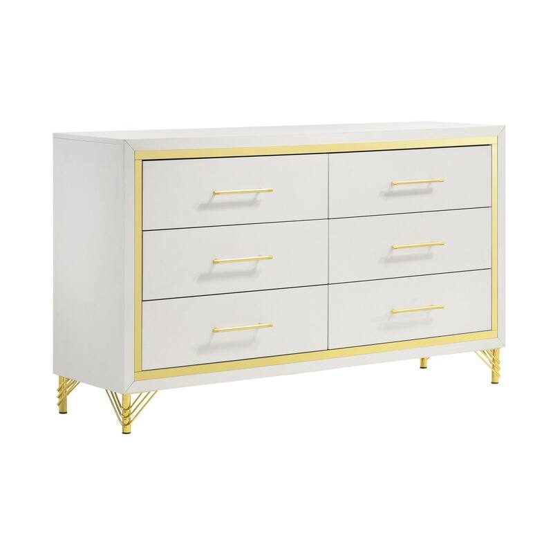 Chesney White 6-drawer Bedroom Dresser