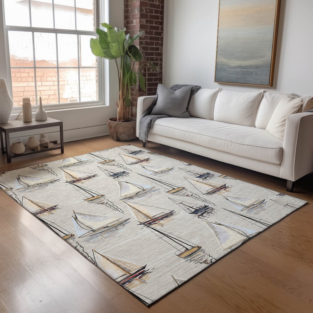 Premium Washable Super Soft Sailboat Marina Mayfield Rug