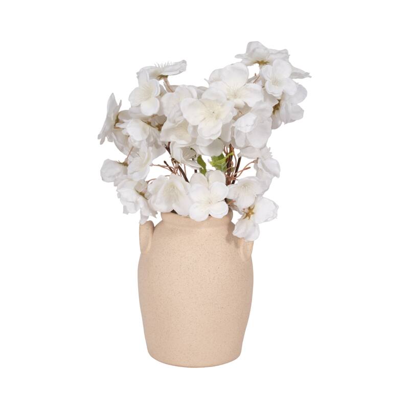 Sagebrook Home Ceramic Vase with Handles - Elegant Accent for Timeless Decor