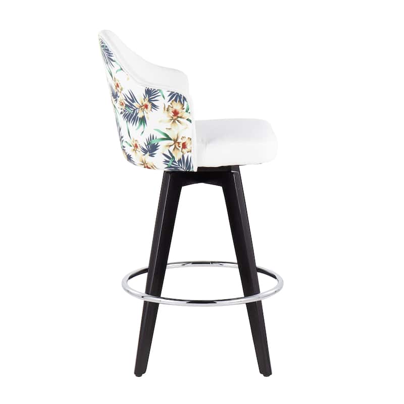 Carson Carrington Valsatra 26" Upholstered Counter Stool with Black Wood Base (Set of 2)