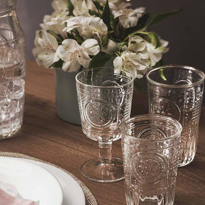 Bormioli Rocco Set of 6 Romantic Cooler Drinking Glasses - 16 oz.