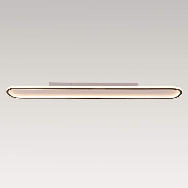 Contemporary Linear Oval LED Semi Flush Mount - 39in 3000K