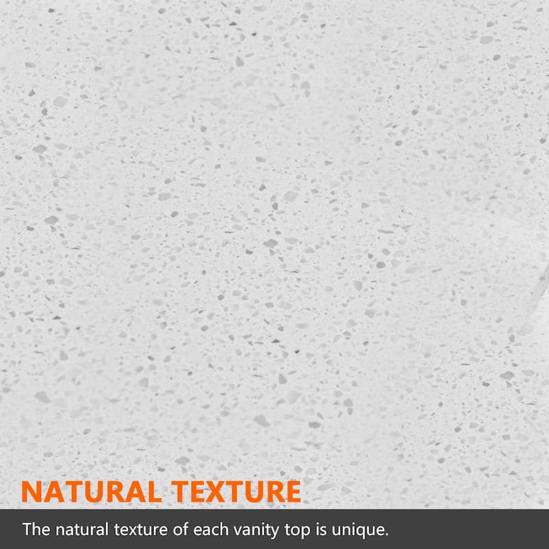 Bathroom Vanity Quartz Counter Top with Undermount Rectangular Ceramic Sink Backsplash