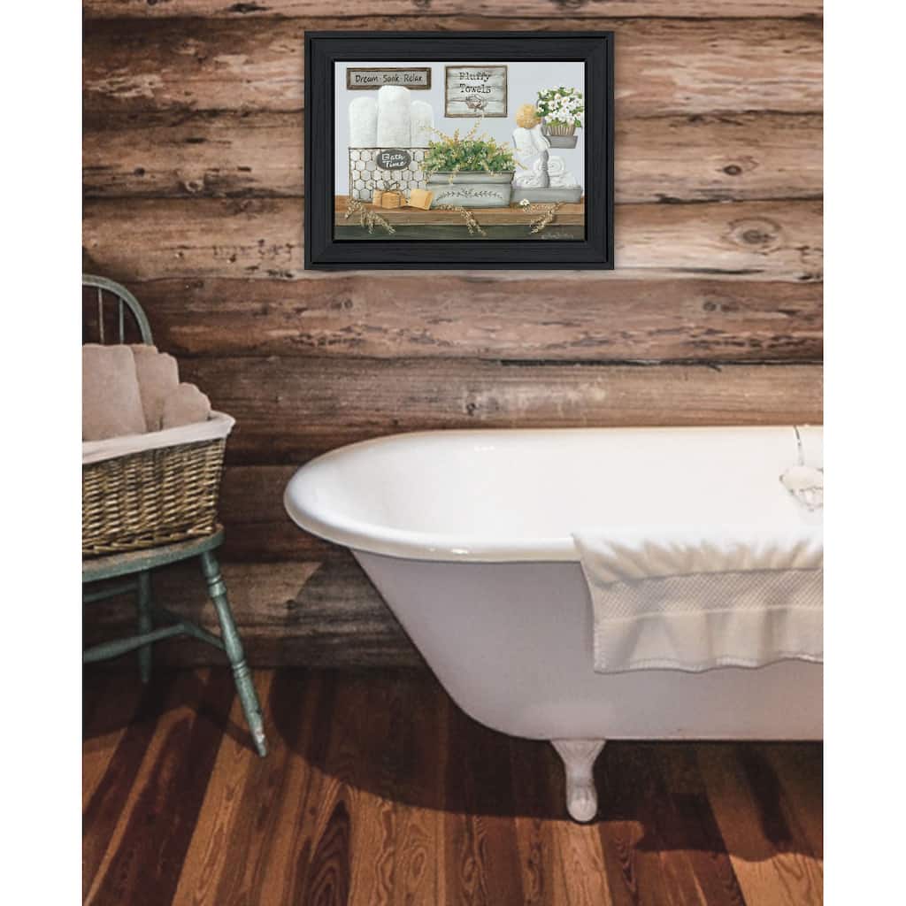 TrendyDecor4U Contemporary "Fluffy Towels" Framed Print Wall Art
