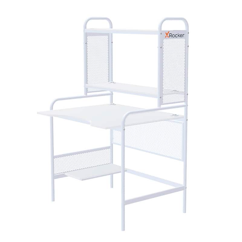 X Rocker iCarus Metal Gaming Desk with Shelves