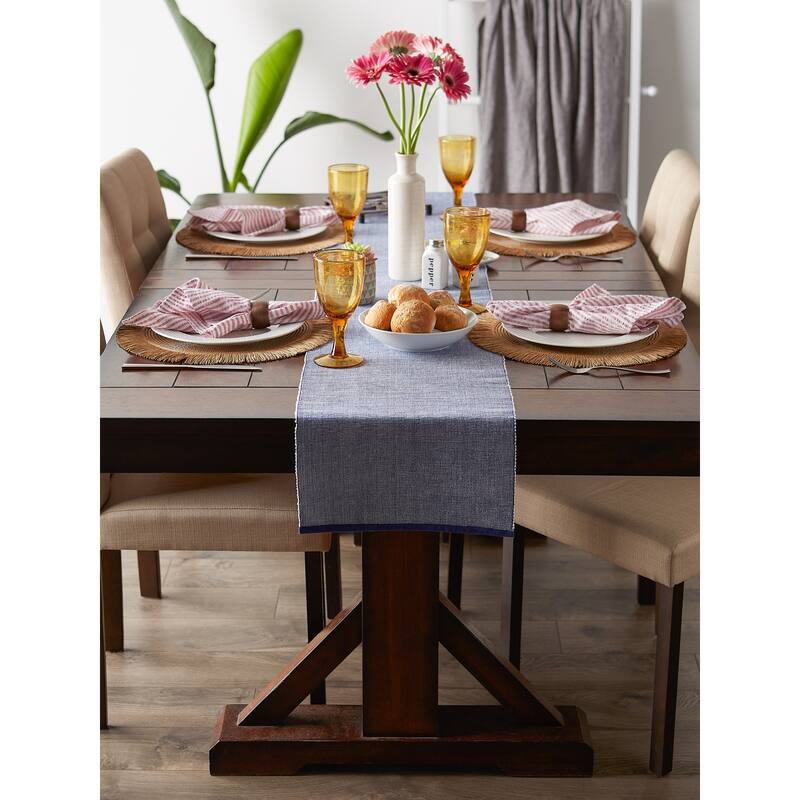 DII Mineral Eco-Friendly Chambray Fine Ribbed Table Runner 13x72 inches