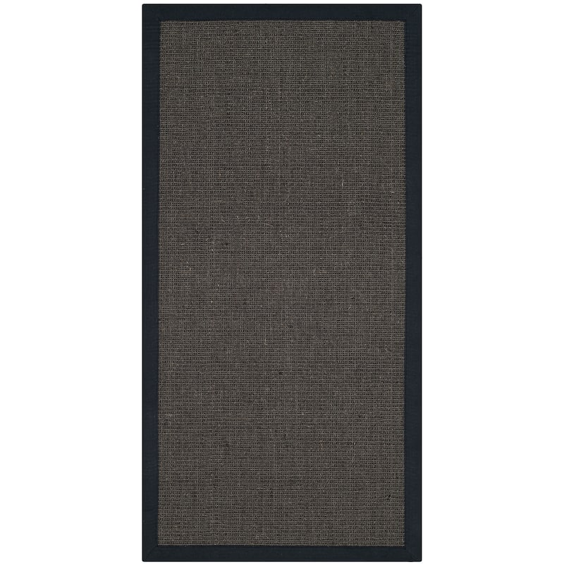 SAFAVIEH Natural Fiber Madelyn Border Sisal Rug - 2' x 3' - Charcoal/Charcoal
