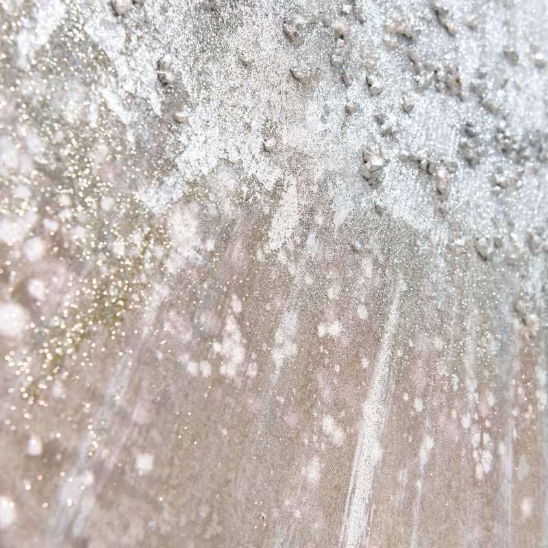 Silver Pellets Textured Glitter Hand Painted Canvas Wall Art 48" x 32"