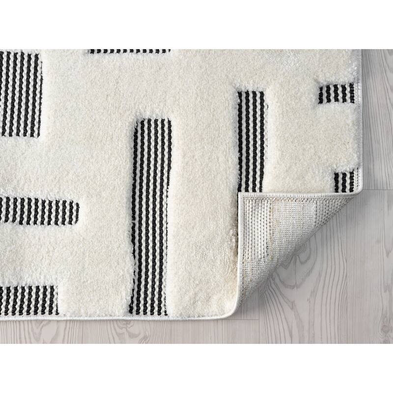 Natural Collection Modern Abstract Cream Area Rug