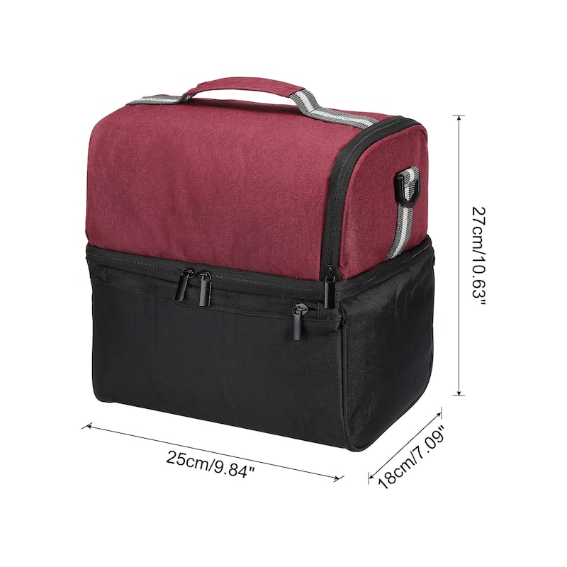 Insulated Lunch Bag, Lunch Tote Bag, 10.63"x7.09"x9.84"