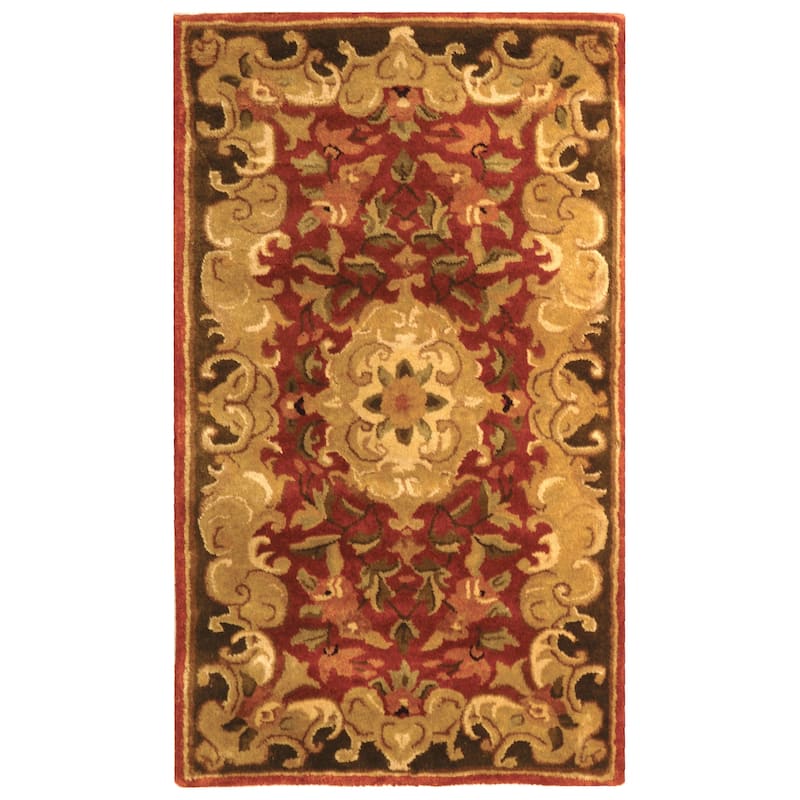 SAFAVIEH Handmade Classic Selvaggia Traditional Oriental Wool Rug - 2'3" x 4' - Rust/Green