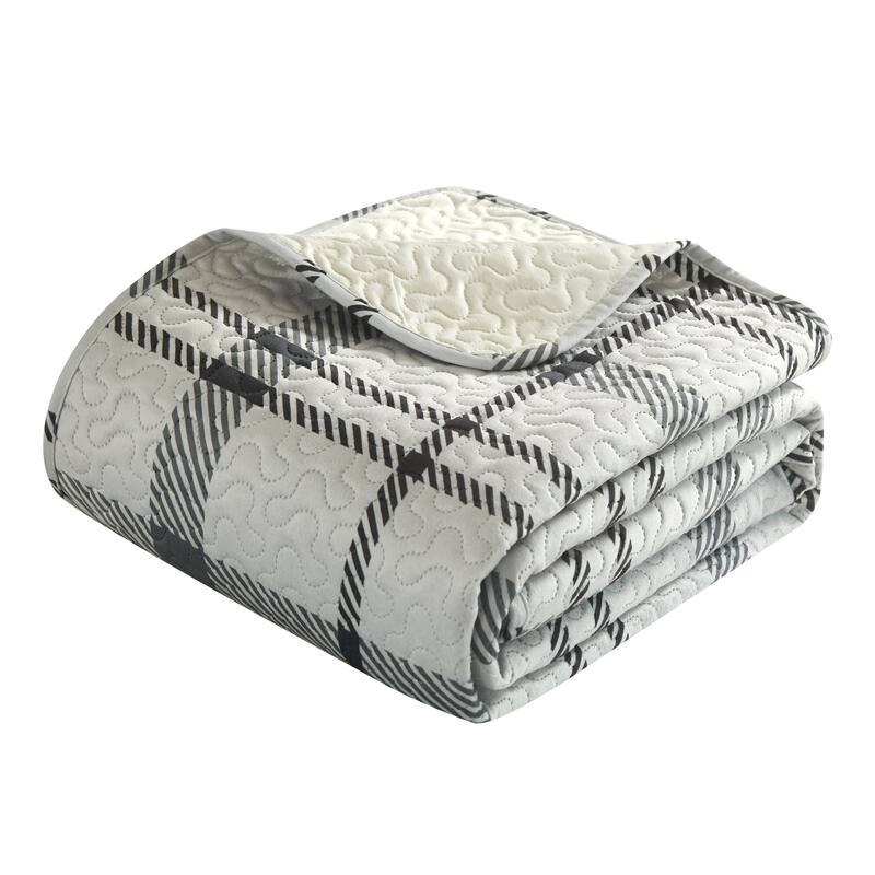 Dearfoams Willisville Micromink 3pc Quilt Set with Micromink Reverse