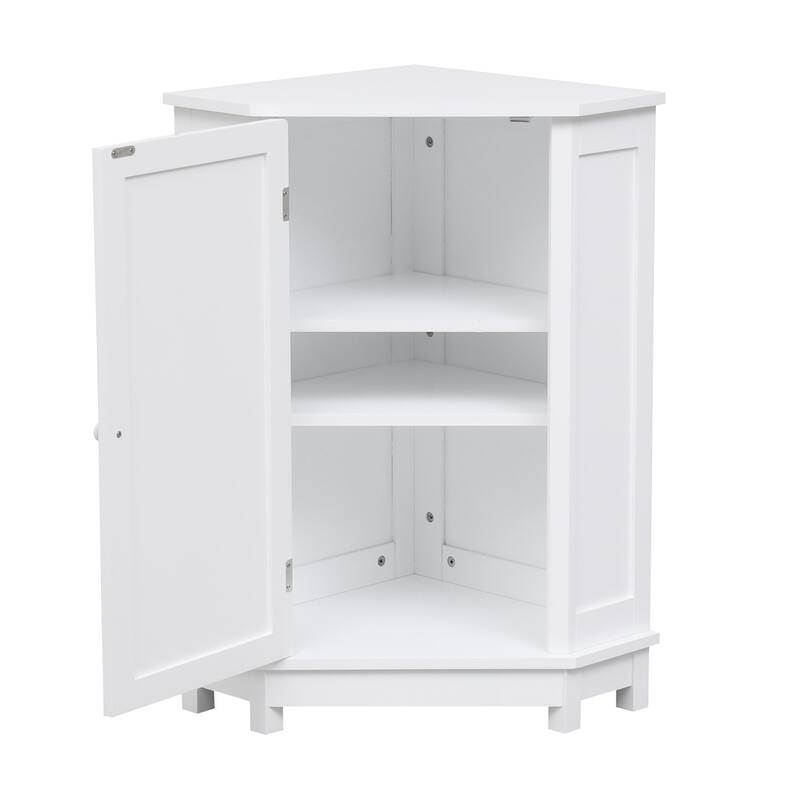 Bathroom Triangle Corner Storage Cabinet with Adjustable Shelf