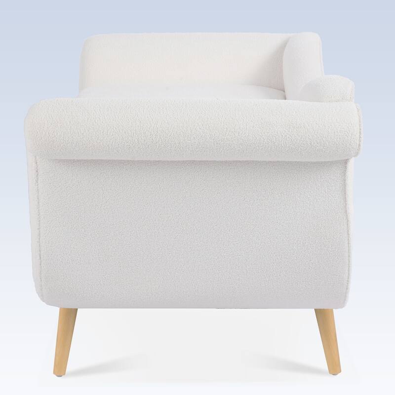 Modern Chaise Lounge with Scroll Arm For Living Room