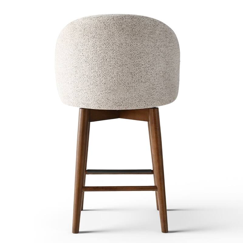 25.5" Swivel Solid Wood Leg Upholstered Counter Stool(Set of 4)