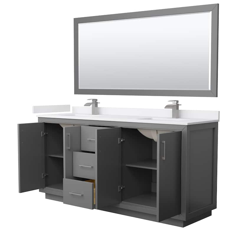 Wyndham Collection WCF1111-72D-VCA-M70 Icon 72" Free Standing Double