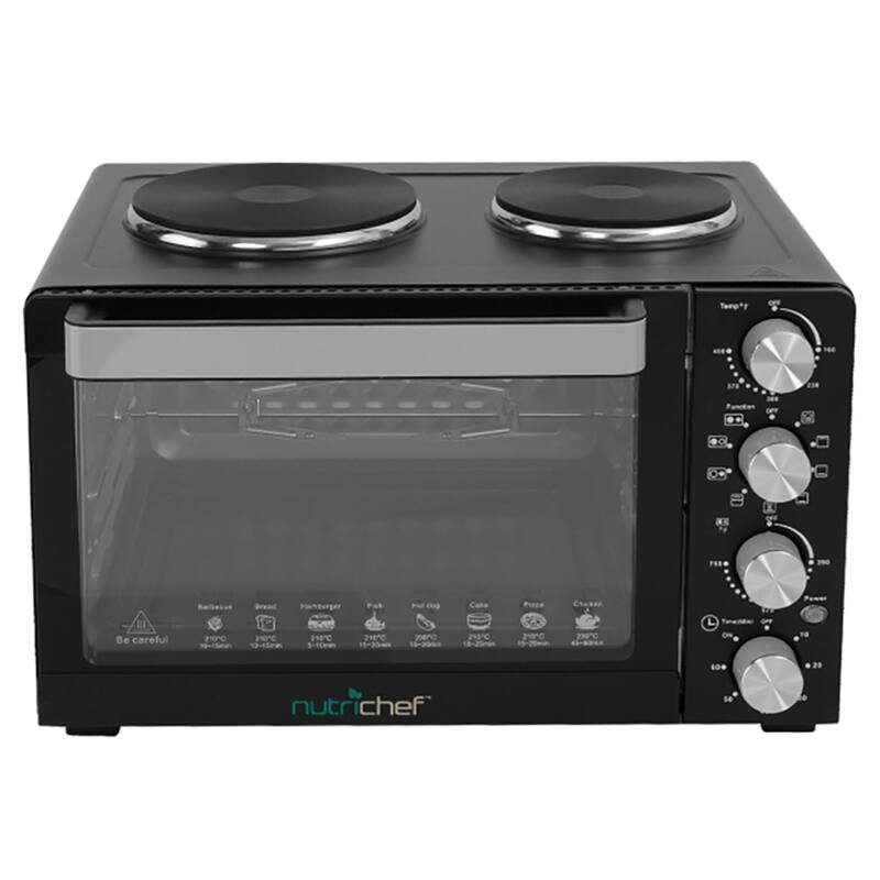 NutriChef Kitchen Countertop Convection Oven Cooker with Warming Plates (2 Pack) - 28