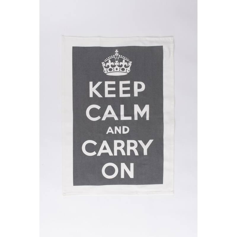 Grey "Keep Calm" Cotton Tea Towel Set - Set of 2