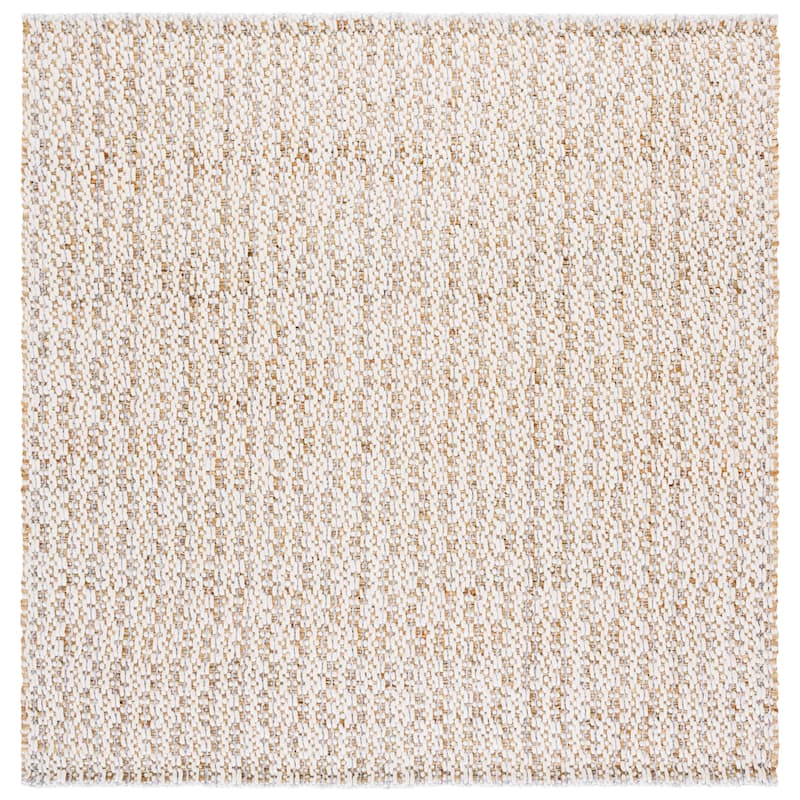 SAFAVIEH Handmade Natural Fiber Olessya Farmhouse Jute Rug - Natural/Silver - 6' Square