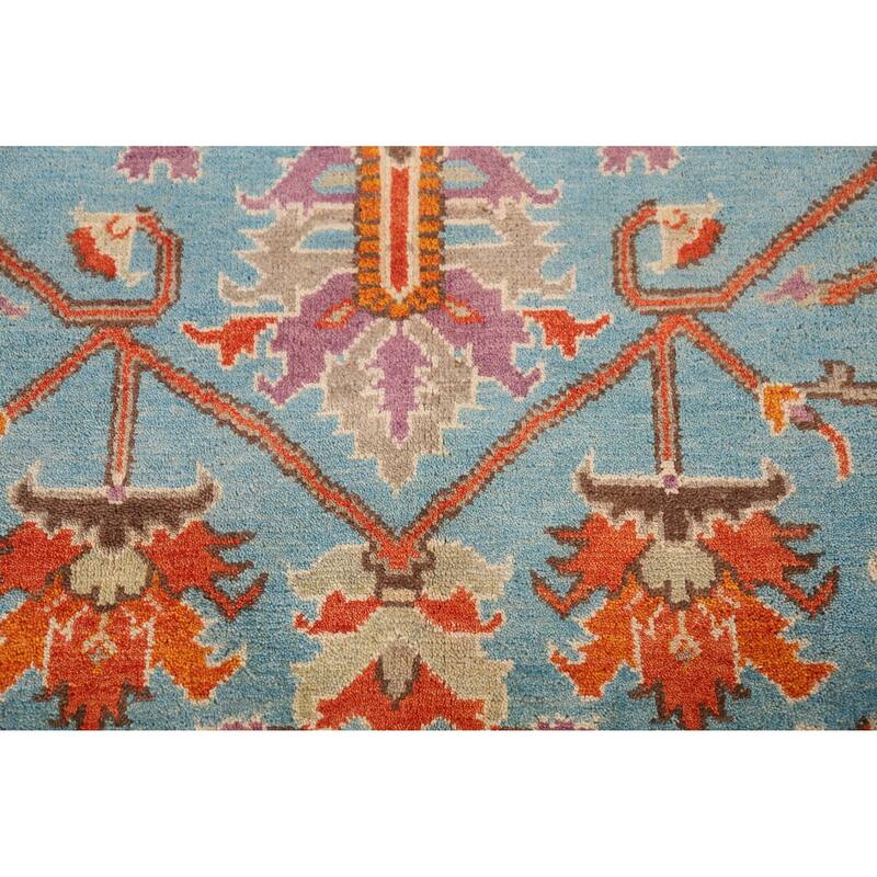 Blue Heriz Serapi Indian Area Rug Hand-Knotted Traditional Wool Carpet - 8'10" x 11'9"