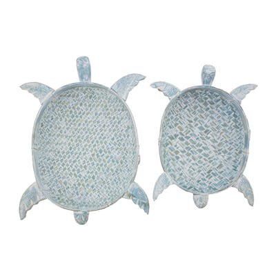 Set of 2 Bamboo Turtle Basket