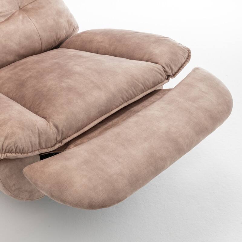 Gold-Stamped Velvet Multi-Function Recliner with Swivel, Glide & Phone Holder - Oversized Comfort for Living Room, Bedroom