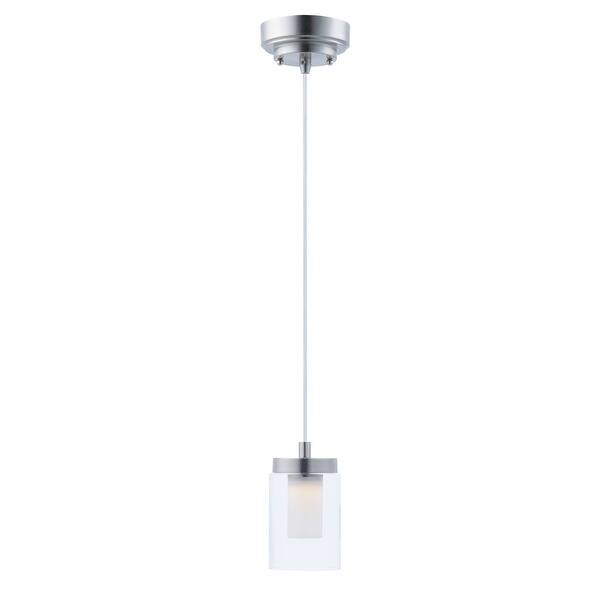slide 2 of 3, Mod 1-Light LED Mini Pendant - satin nickel