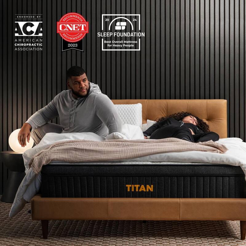 Brooklyn Bedding Titan 13" Hybrid Luxe Mattress for Plus Size Sleepers with Cooling Cover