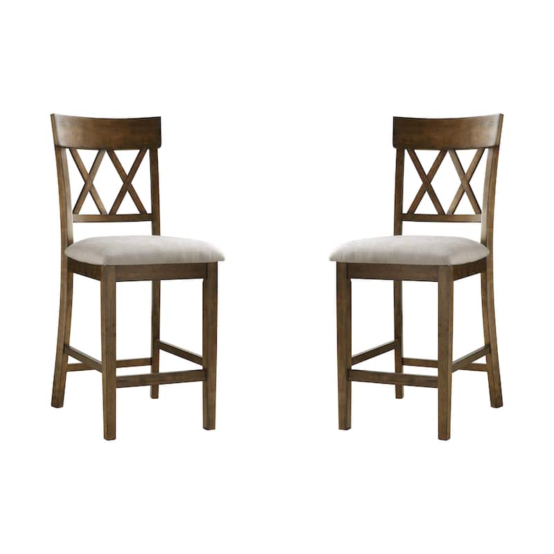 Artena Counter Height Chair (Set of 2) - Light Oak/Grey (Cross Back)