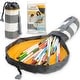 preview thumbnail 1 of 4, Creative QT SlideAway and Table Top Play Mat, Room and Travel Toy Organizer - Gray Stripes