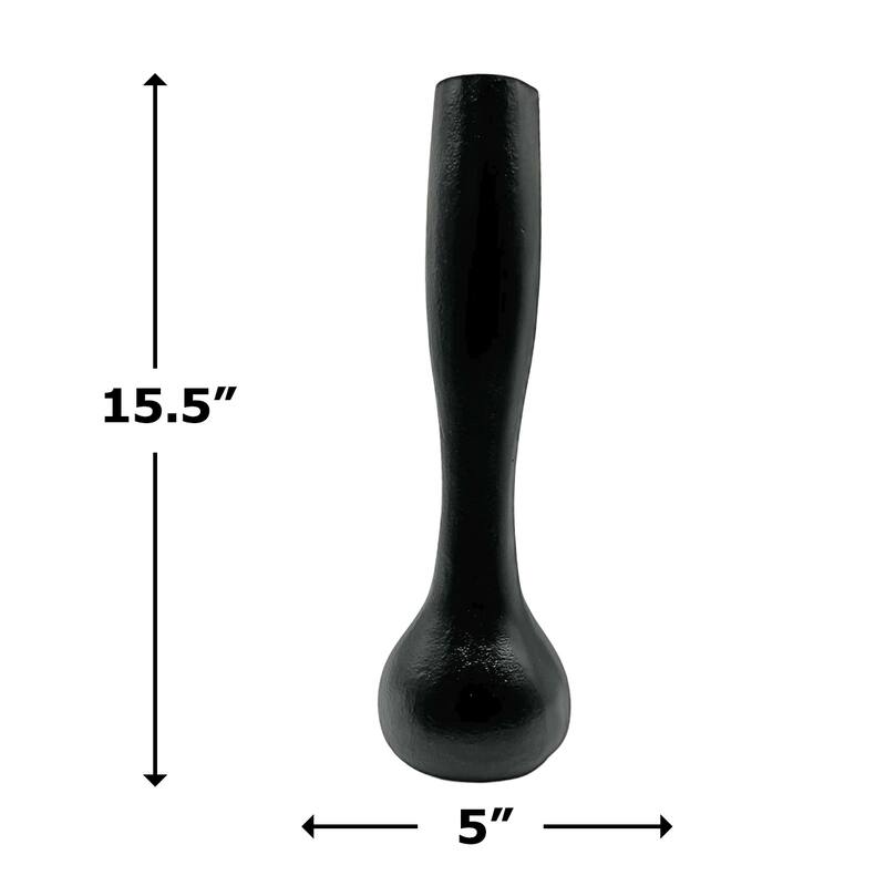 16 Inch Tall Decorative Handmade Aluminum Long Round Flower Vase