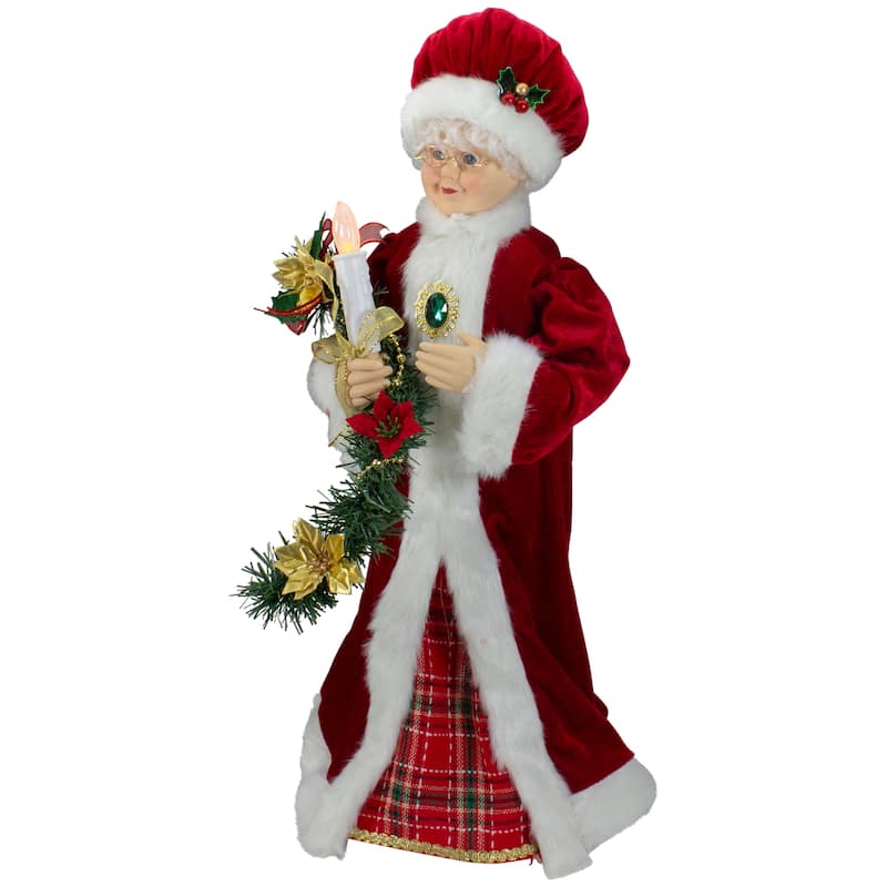 24 Inch Animated Mrs. Claus Lighted Candle Musical Christmas Figure