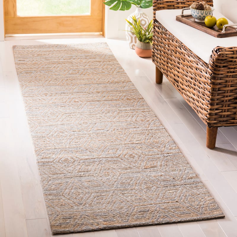 SAFAVIEH Handmade Cape Cod Violina Coastal Jute Rug - 2'3" x 8' Runner - Grey/Sand