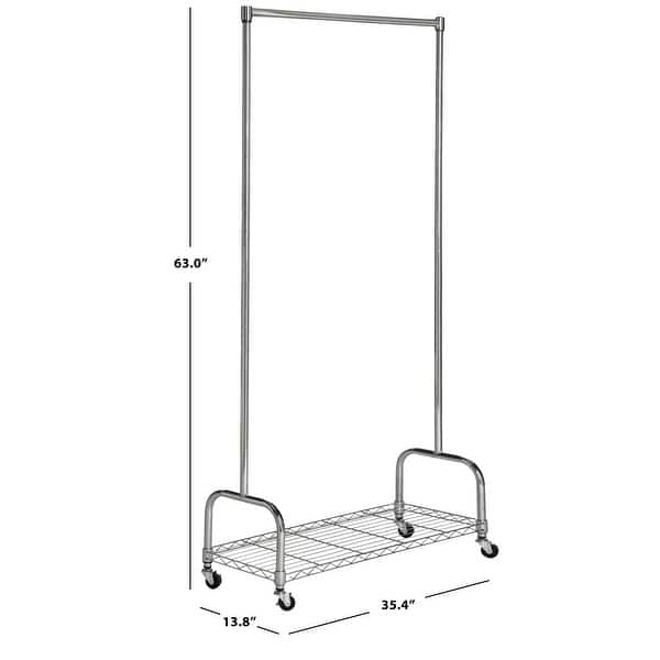 SAFAVIEH Storage Collection Christian Chrome Wire Single Rod Clothes ...