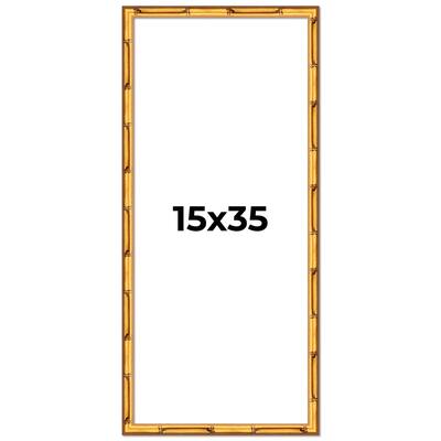 15x35 Frame Gold Bamboo Picture Frame Modern Photo Frame Includes UV Acrylic Shatter Guard Front Acid Free Foam Backing Board